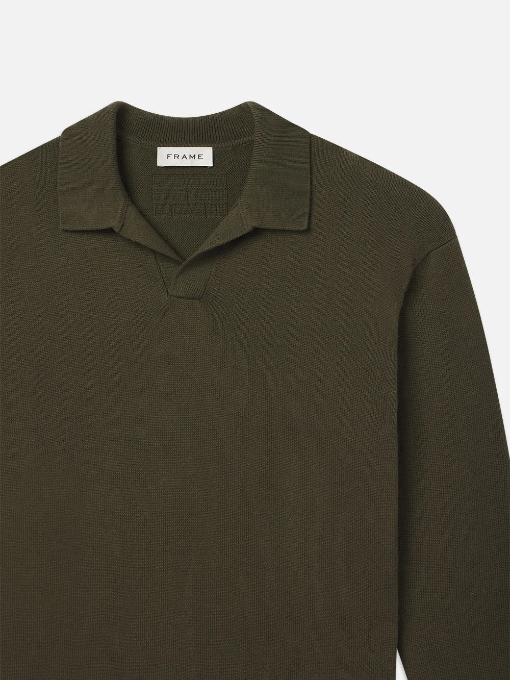 Silk Blend Polo Sweater -- Dark Olive 2 Silk Blend Polo Sweater -- Dark Olive - Image 2
