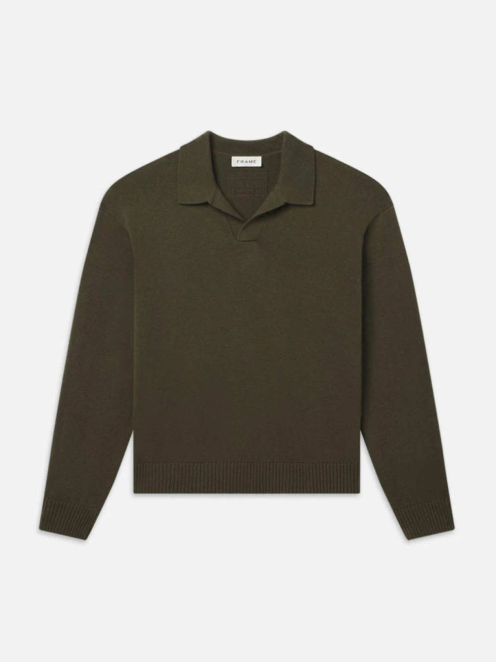Silk Blend Polo Sweater -- Dark Olive 1 Silk Blend Polo Sweater -- Dark Olive