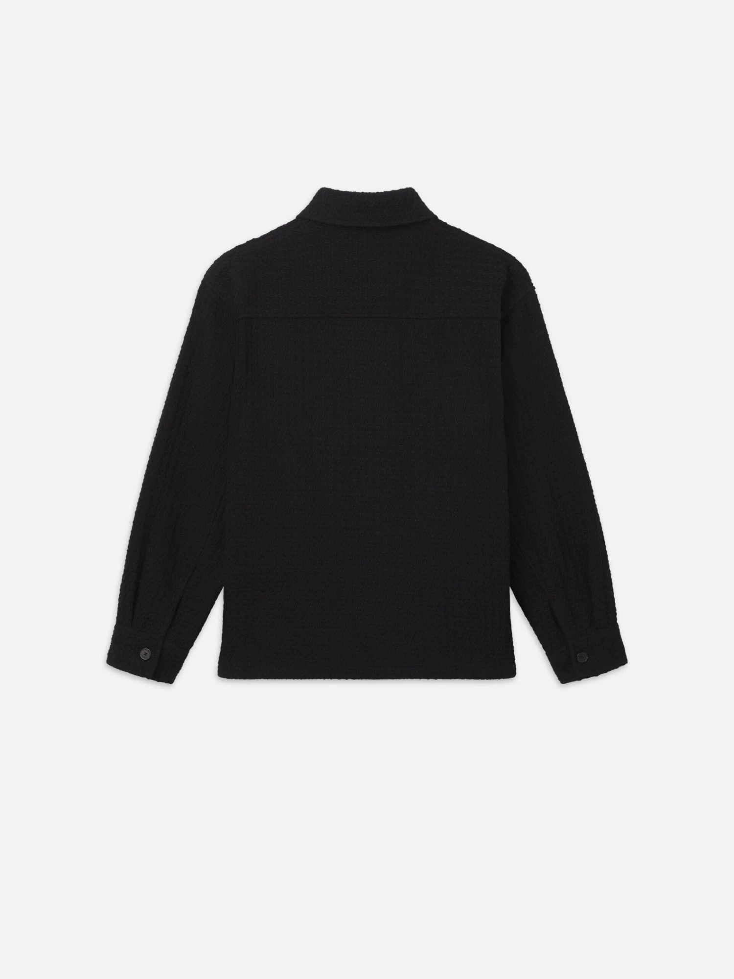 Textured Shirt Jacket -- Black 3 Textured Shirt Jacket -- Black - Image 3