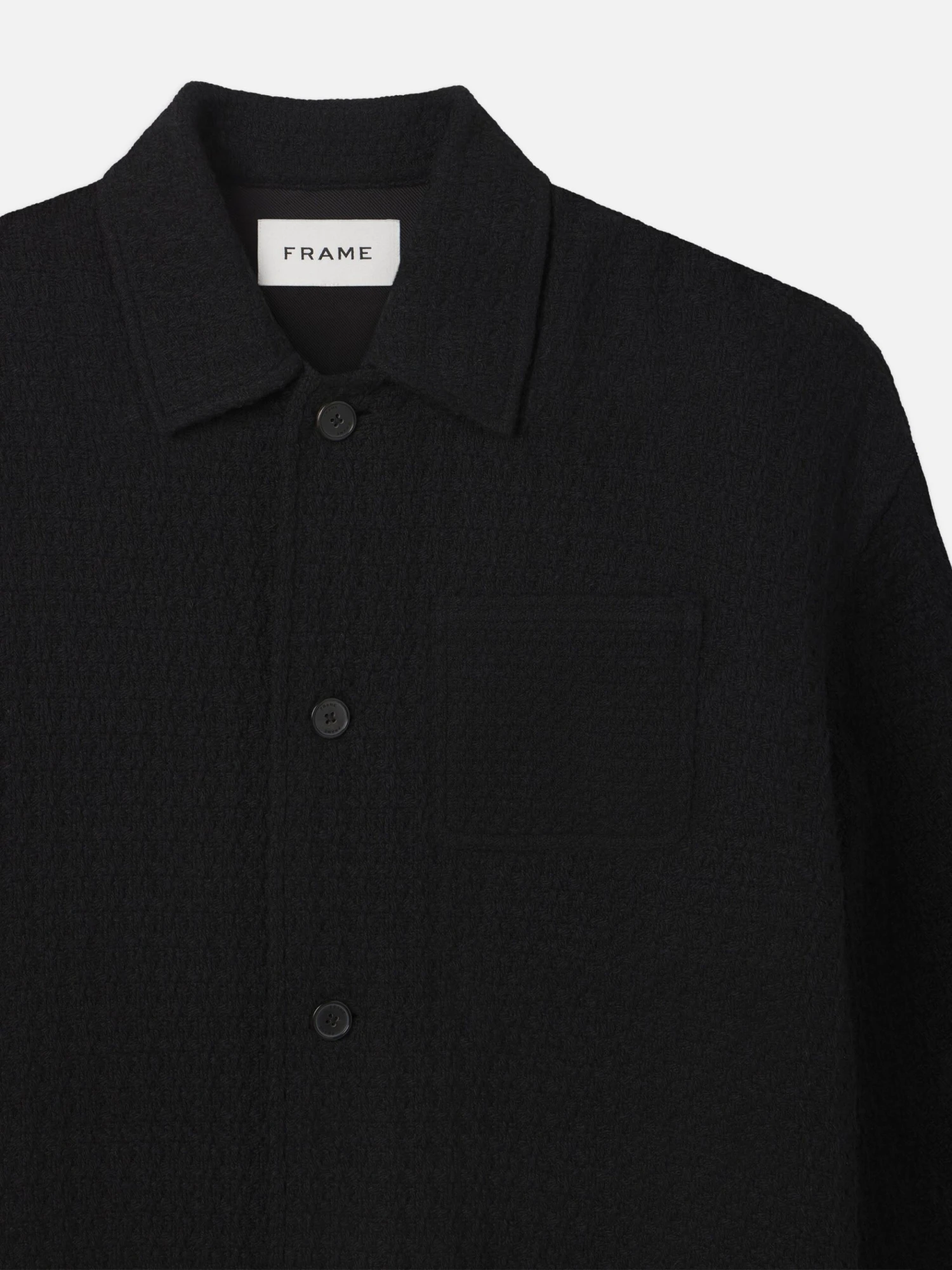 Textured Shirt Jacket -- Black 2 Textured Shirt Jacket -- Black - Image 2