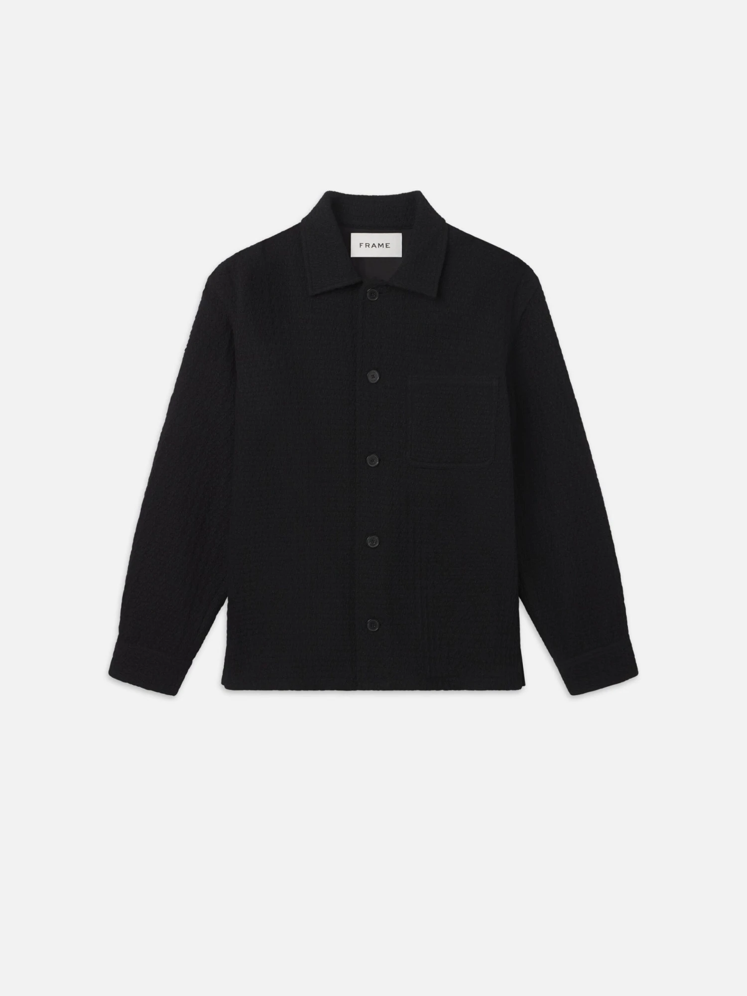 Textured Shirt Jacket -- Black 1 Textured Shirt Jacket -- Black