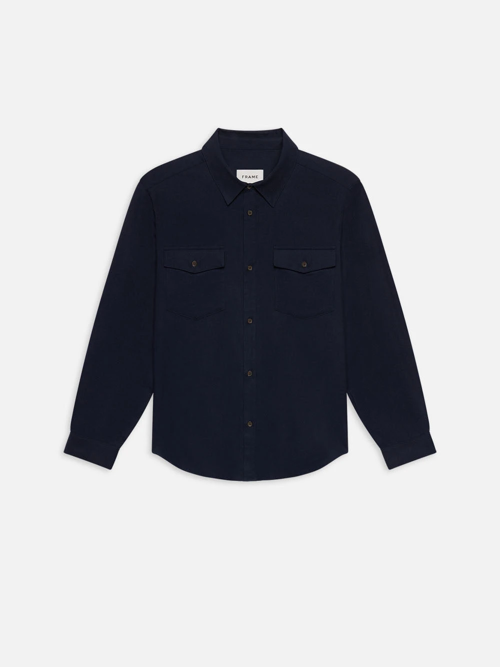 Double Pocket Wool Blend Shirt -- Dark Navy 1 Double Pocket Wool Blend Shirt -- Dark Navy