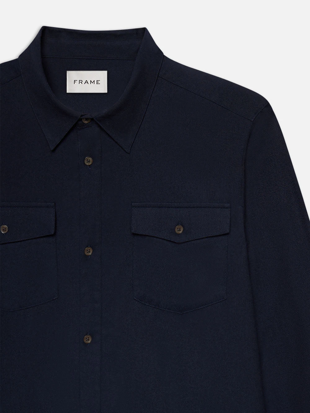 Double Pocket Wool Blend Shirt -- Dark Navy 2 Double Pocket Wool Blend Shirt -- Dark Navy - Image 2
