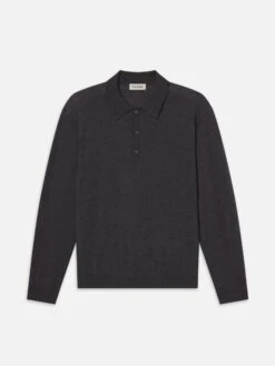 Superfine Polo Sweater -- Grey Melange
