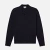 Textured Wool Cashmere Sweater -- Dark Navy