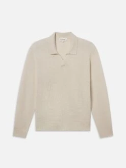 Textured Wool Cashmere Sweater -- Warm White