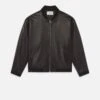 Leather Bomber -- Black