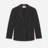Pinstripe Wool Blazer -- Dark Grey