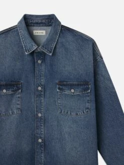 Relaxed Denim Shirt -- Briset -Frame Sale Store MP25DSH010 BRIS DET