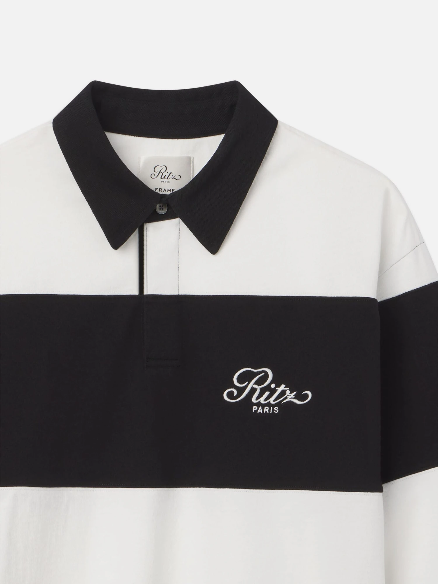 Ritz Rugby Polo Shirt -- Cream/Black 4 Ritz Rugby Polo Shirt -- Cream/Black - Image 4