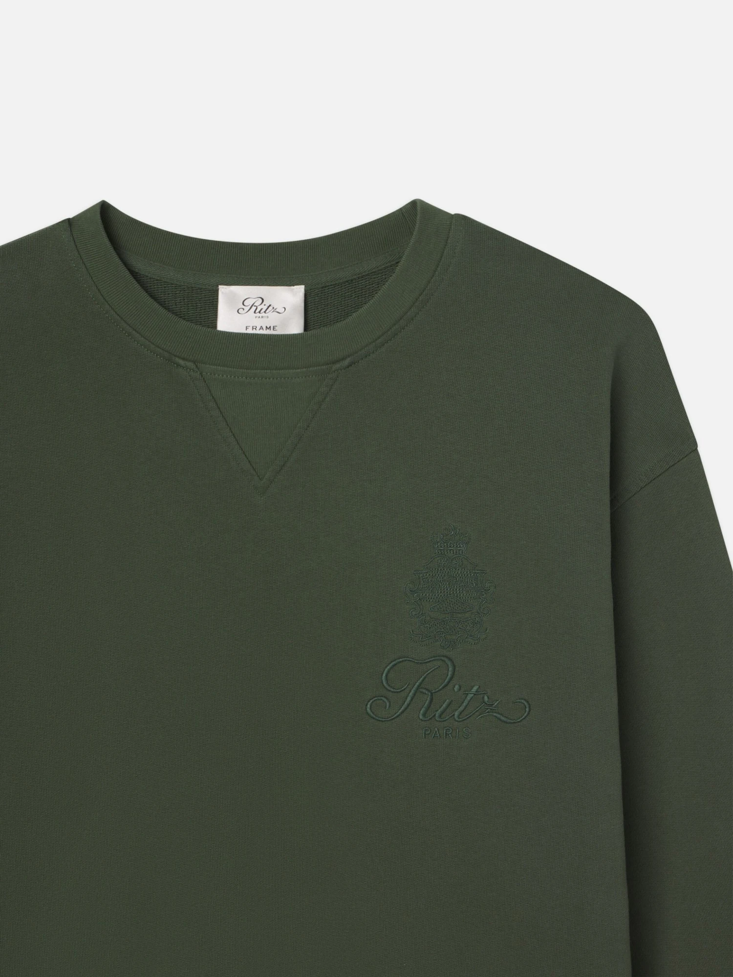 Ritz Unisex Tonal Logo Crewneck -- Hunter Green 3 Ritz Unisex Tonal Logo Crewneck -- Hunter Green - Image 3
