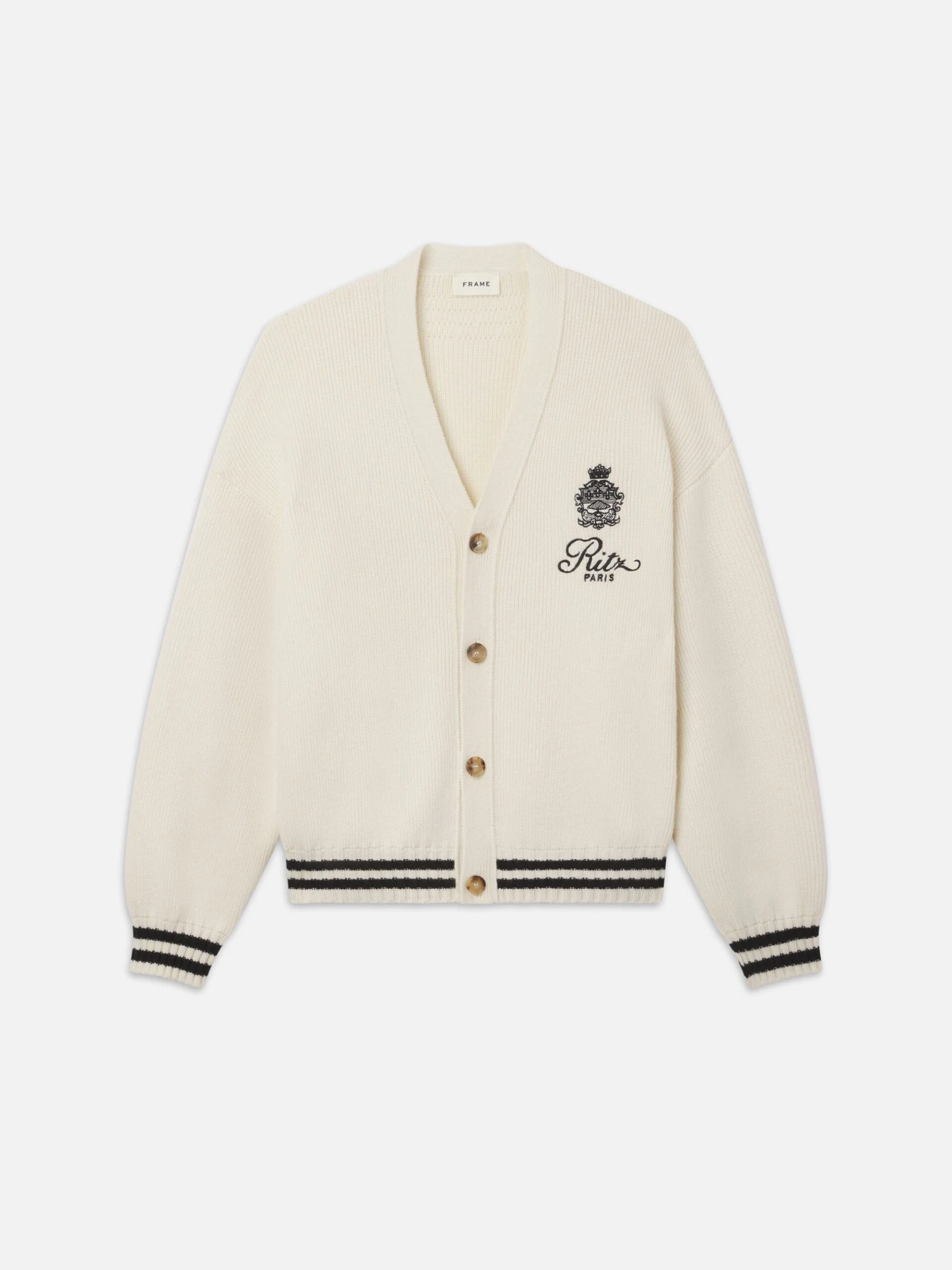 Ritz Embroidery Cashmere Cardigan -- Cream 1 Ritz Embroidery Cashmere Cardigan -- Cream