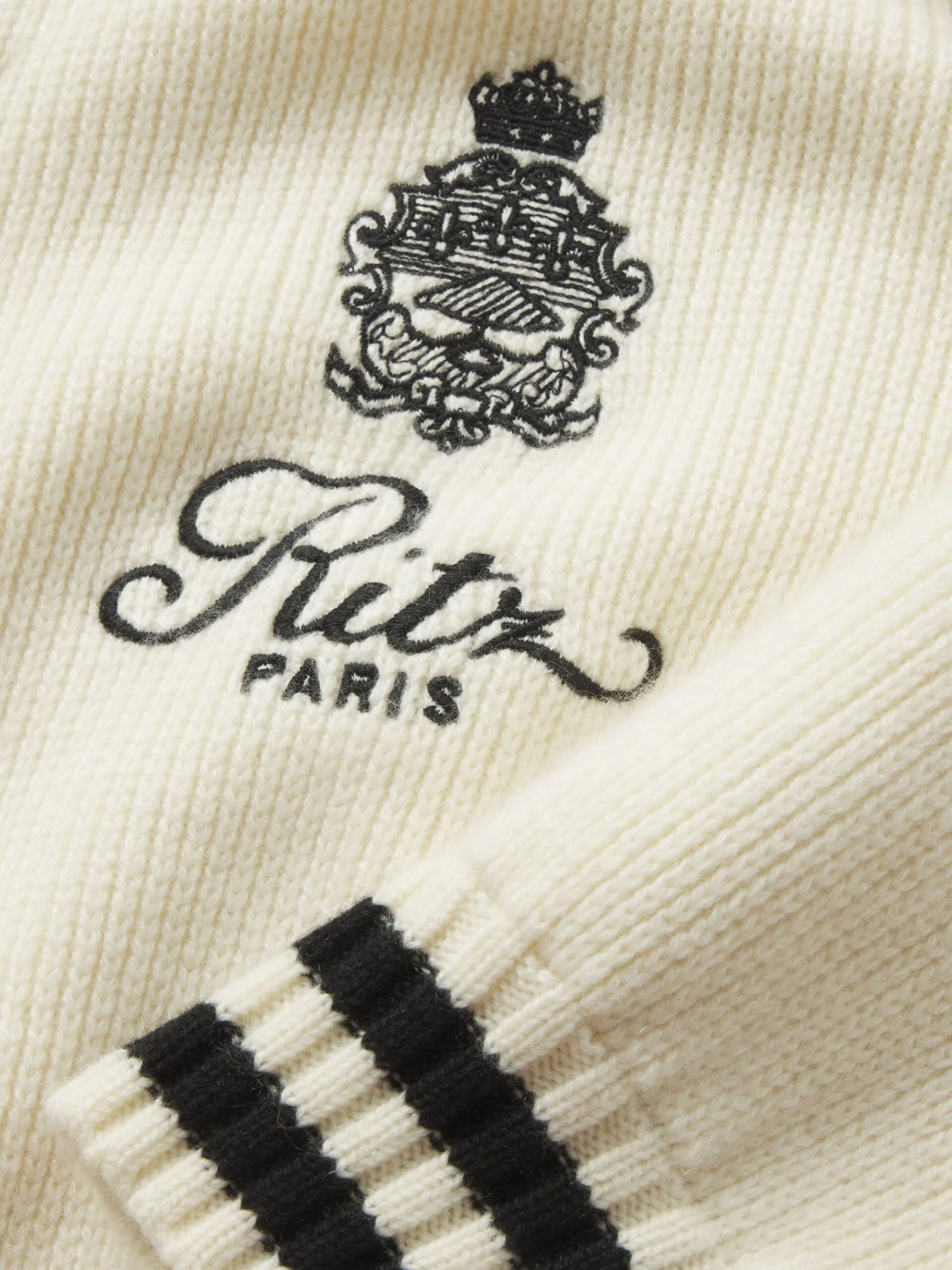 Ritz Embroidery Cashmere Cardigan -- Cream 2 Ritz Embroidery Cashmere Cardigan -- Cream - Image 2