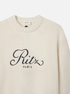 Ritz Unisex Cashmere Sweater -- Cream 6 Ritz Unisex Cashmere Sweater -- Cream -Frame Sale Store MP25KSW030 CREA DET