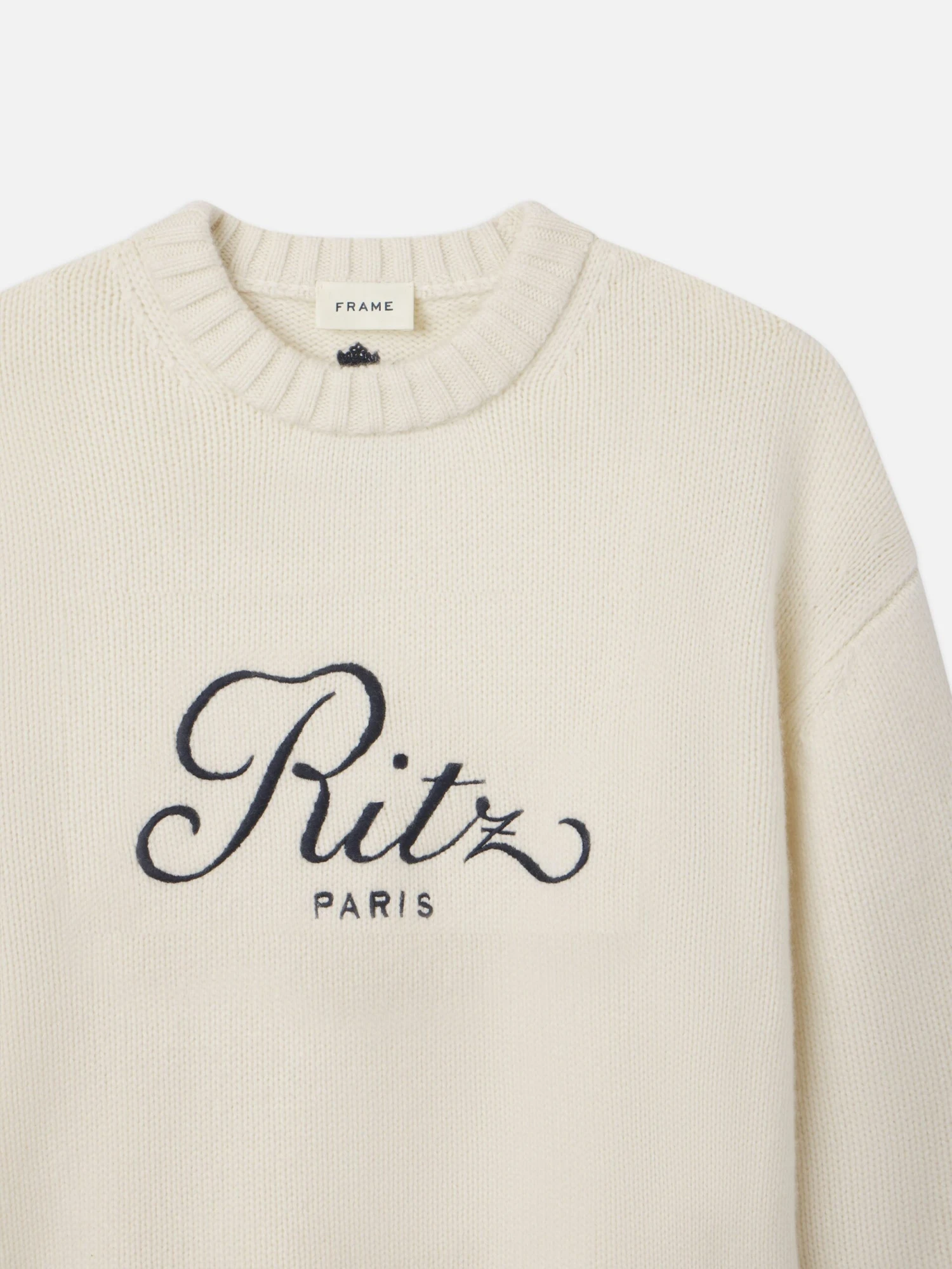 Ritz Unisex Cashmere Sweater -- Cream 3 Ritz Unisex Cashmere Sweater -- Cream - Image 3