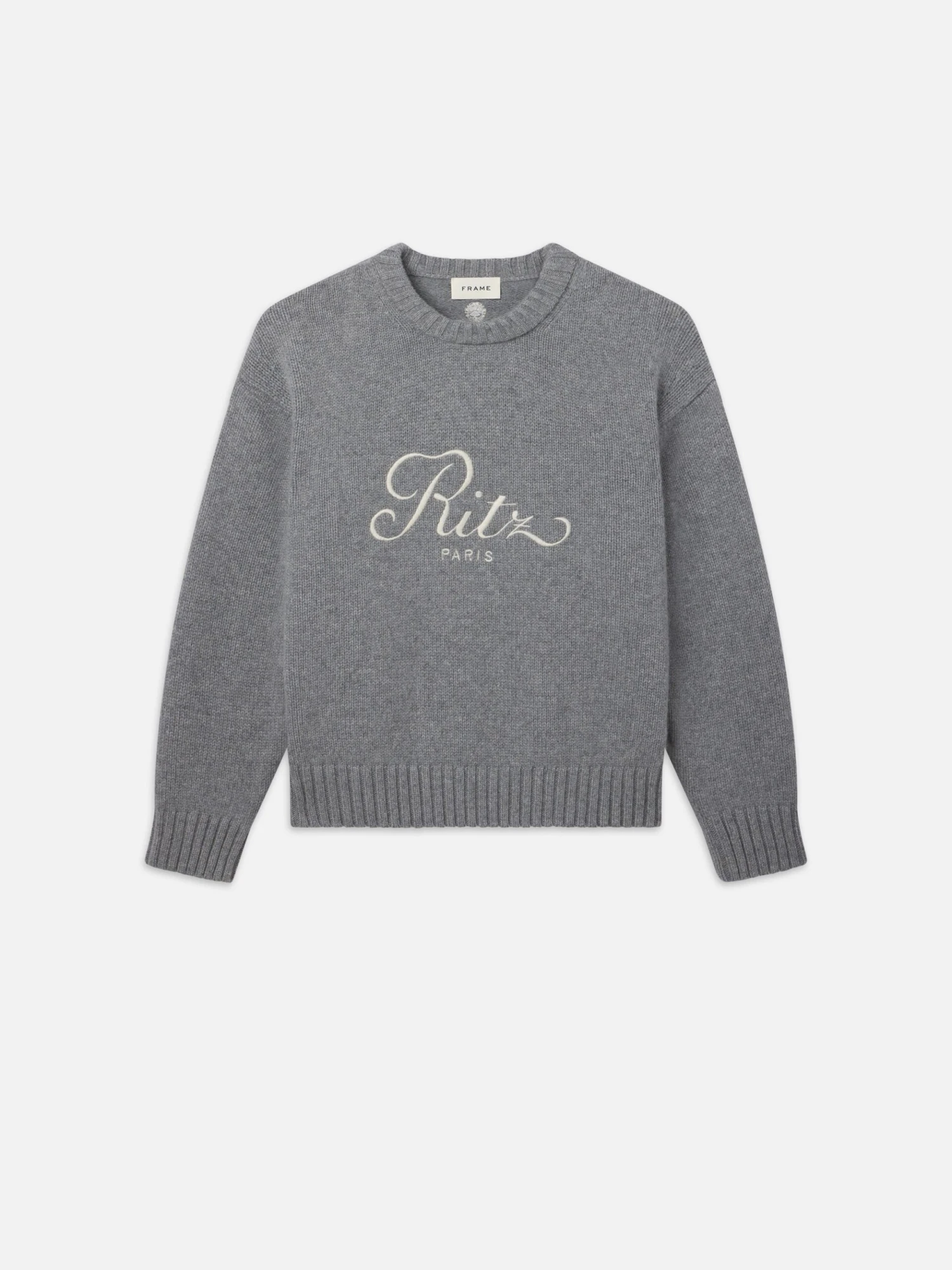 Ritz Unisex Cashmere Sweater -- Grey Melange 1 Ritz Unisex Cashmere Sweater -- Grey Melange