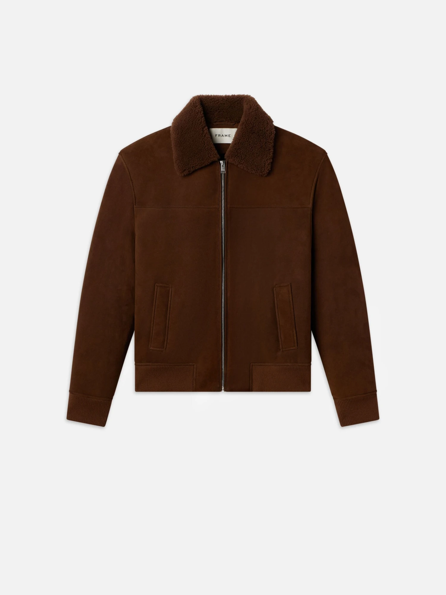Suede Shearling Bomber -- Dark Camel 1 Suede Shearling Bomber -- Dark Camel