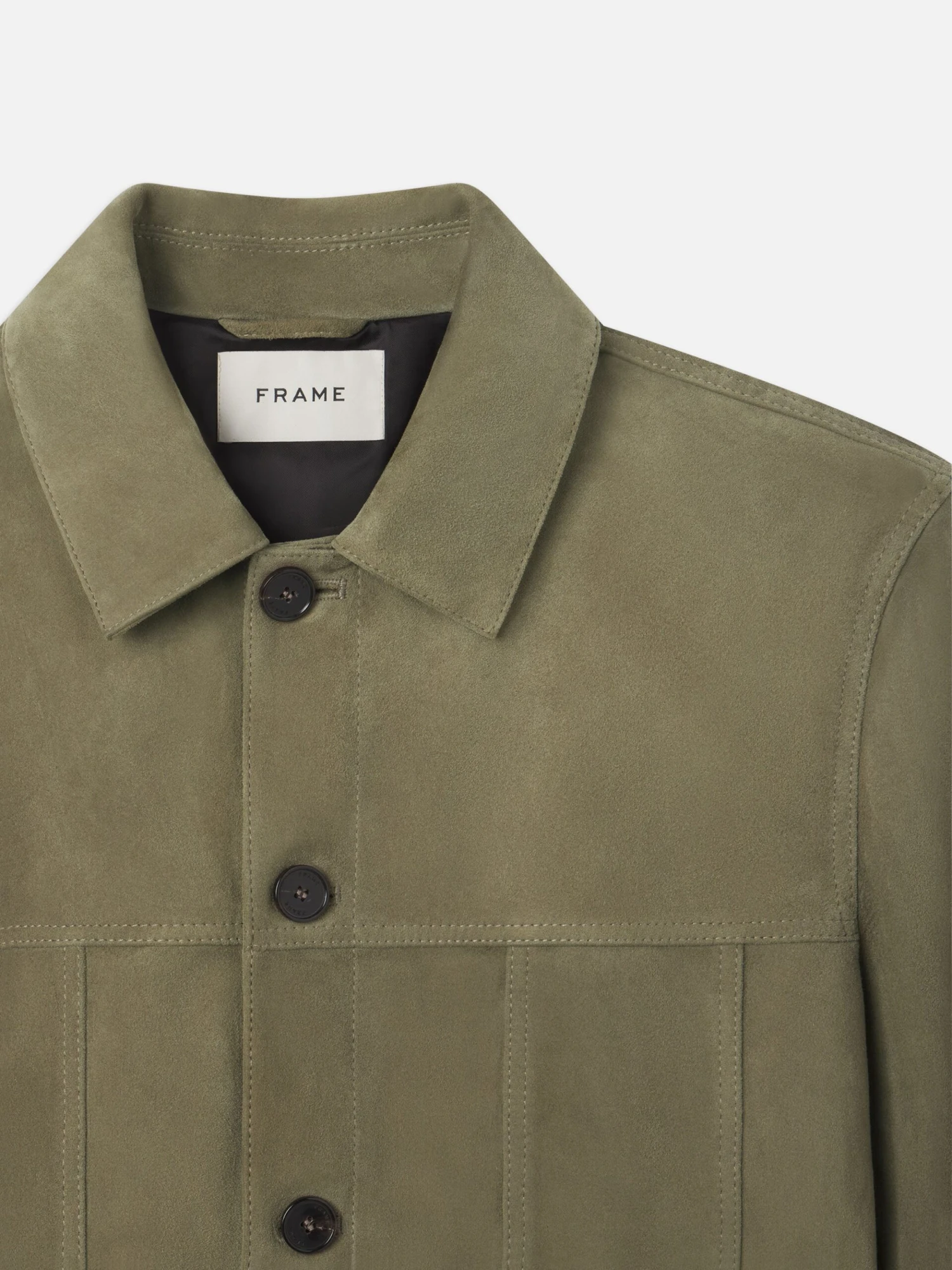 Suede Jacket -- Light Olive 3 Suede Jacket -- Light Olive - Image 3
