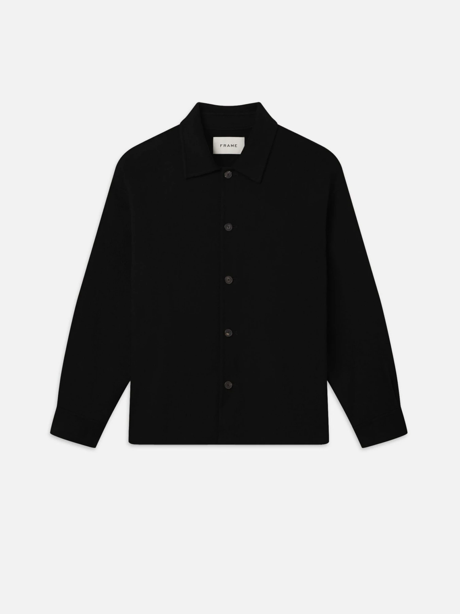 Double Face Shirt Jacket -- Black 1 Double Face Shirt Jacket -- Black