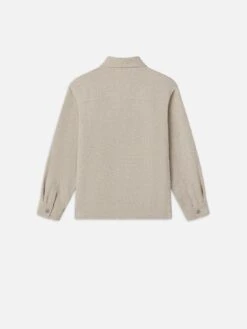 Tweed Overshirt Jacket -- Dove Tweed -Frame Sale Store MP25WJA024 DVTW B V2