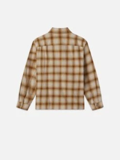 Light Weight Plaid Shirt -- Tan Plaid -Frame Sale Store MP25WSH009 TNPD B V2