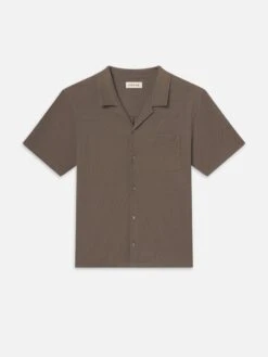 Jacquard Short Sleeve Relaxed Shirt -- Dark Sage