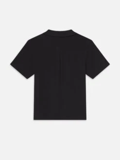 Jacquard Short Sleeve Relaxed Shirt -- Black -Frame Sale Store MS25JTE009 BLK BACK