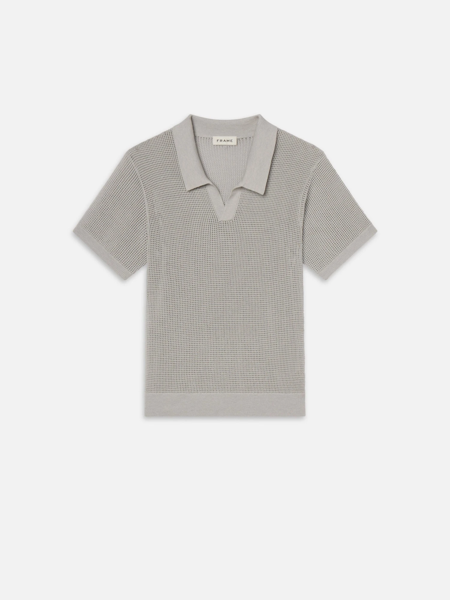 Open Weave Polo Sweater -- Grey Blue 1 Open Weave Polo Sweater -- Grey Blue