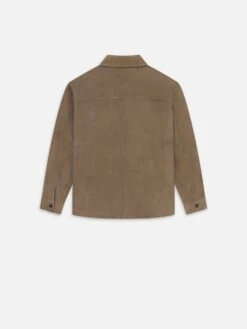 Suede Chore Coat -- Dark Beige -Frame Sale Store MS25LSH003 DKBG DET BACK