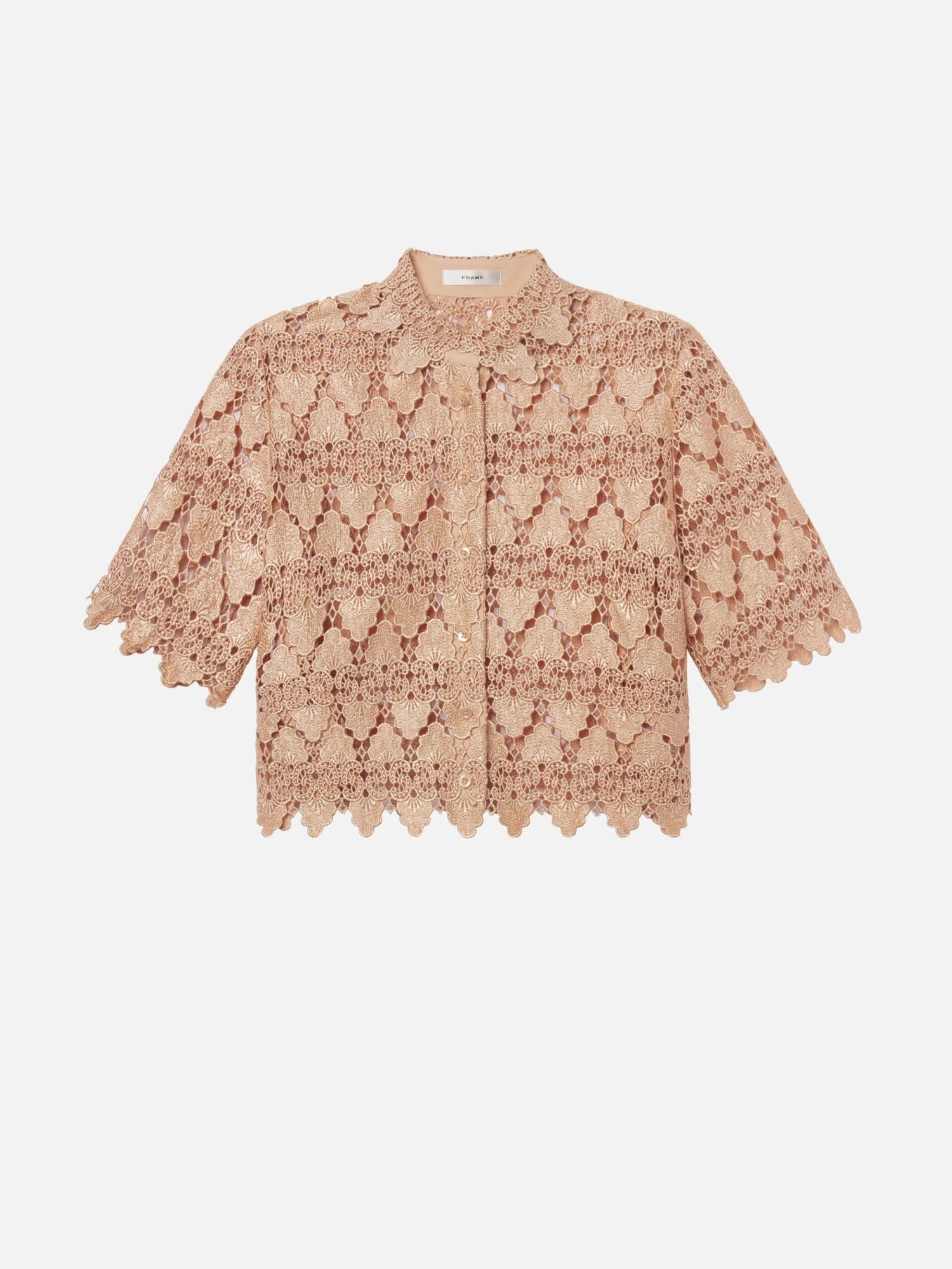 The Lace Button Up Shirt -- Blush 1 The Lace Button Up Shirt -- Blush