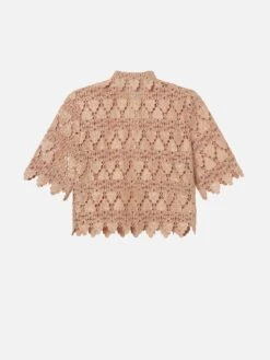 The Lace Button Up Shirt -- Blush 6 The Lace Button Up Shirt -- Blush -Frame Sale Store WE24WSH010 THELACEBUTTONUPSHIRT BLSH BACK