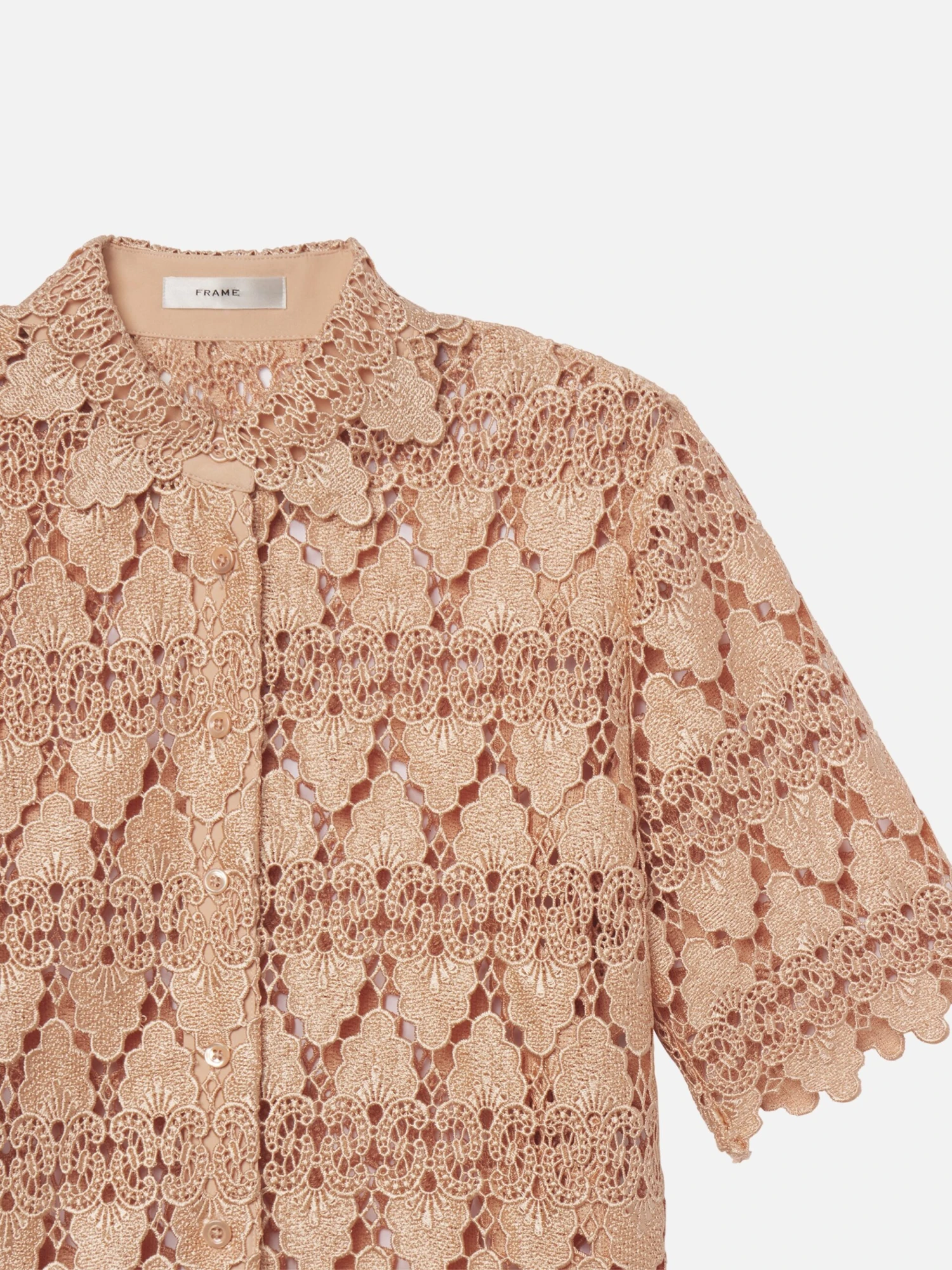 The Lace Button Up Shirt -- Blush 2 The Lace Button Up Shirt -- Blush - Image 2