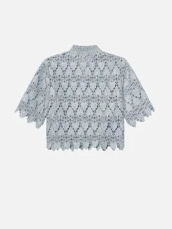 The Lace Button Up Shirt -- Sky Blue 6 The Lace Button Up Shirt -- Sky Blue -Frame Sale Store WE24WSH010 THELACEBUTTONUPSHIRT SKYBLUE BACK