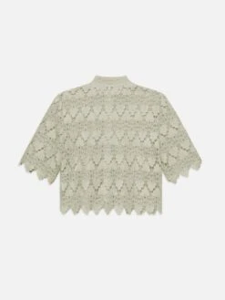 The Lace Button Up Shirt -- Soft Mint 7 The Lace Button Up Shirt -- Soft Mint -Frame Sale Store WE24WSH010 THELACEBUTTONUPSHIRT SOFT MINT BACK