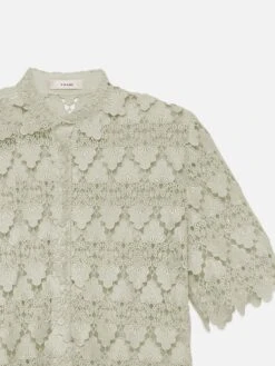 The Lace Button Up Shirt -- Soft Mint 6 The Lace Button Up Shirt -- Soft Mint -Frame Sale Store WE24WSH010 THELACEBUTTONUPSHIRT SOFT MINT DET