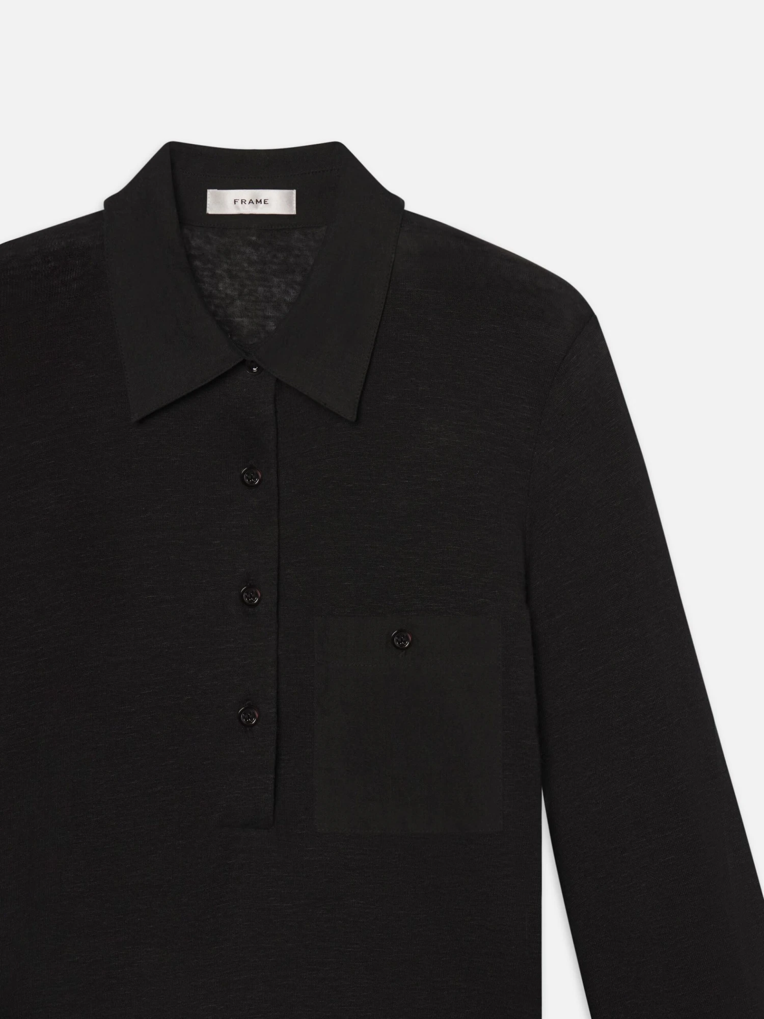 The Long Sleeve Caddy Polo -- Black 3 The Long Sleeve Caddy Polo -- Black - Image 3