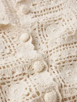 The Crochet Cardi -- Cream -Frame Sale Store WE25KSW008 CREA FABRICDETAIL