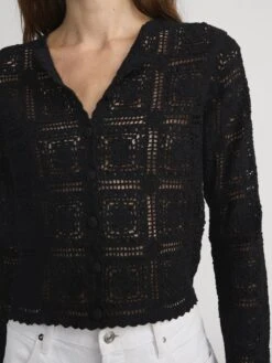 The Crochet Cardi -- Black -Frame Sale Store WE25KSW008 BLK 3324