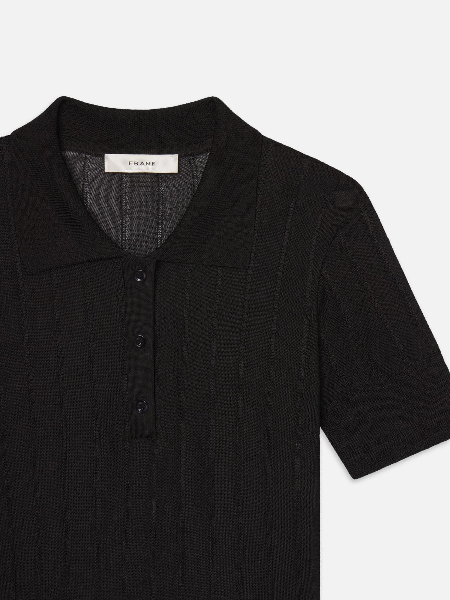 The Ribbed Polo -- Black 4 The Ribbed Polo -- Black - Image 4