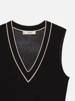 The Varsity Vest -- Black Multi -Frame Sale Store WE25KSW024 BKMU DET