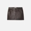 The Leather Mini Skirt -- Dark Brown