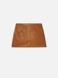 The Leather Cargo Skirt -- Chestnut -Frame Sale Store WE25LSK003 CHE B