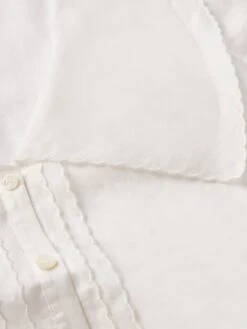 The Scallop Sailor Blouse -- White -Frame Sale Store WE25WBL006 WHT FABRIC DETAIL