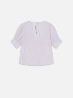 The V-Neck Popover -- Steel Blue Multi