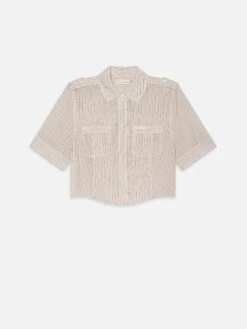 The Stripe Utility Shirt -- Cream Multi