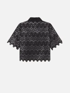 The Deco Eyelet Top -- Black -Frame Sale Store WE25WSH007 BLK B
