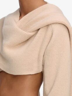 The Scarf Sweater -- Pink Sand -Frame Sale Store WF25KSW031 PKSD 5237 V2