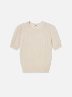 The Ladder Pointelle Sweater -- Cream