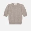 The Ladder Pointelle Sweater -- Light Heather Grey