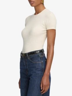 The Fine Cable Tee -- Cream -Frame Sale Store WF25KSW042 CREAM 4756